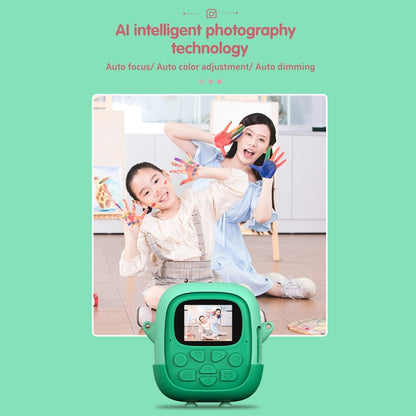 A19B 2.0-Inch 720P HD Reversible Camera Cartoon Children Mini Digital Printing Camera(Green) - Children Cameras by buy2fix | Online Shopping UK | buy2fix