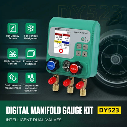 11pcs / Set DUOYI DY523 Automotive Vacuum Pressure Gauge Liquid Charge Fluorine Repair Electronic Refrigerant Meter - Electronic Test by DUOYI | Online Shopping UK | buy2fix