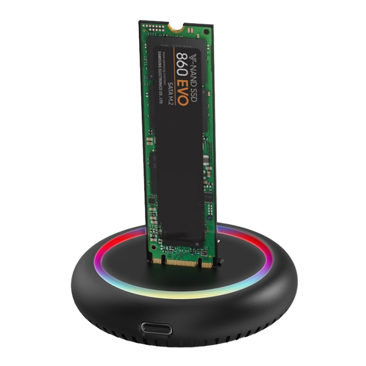 Blueendless SD03C M.2 NVMe / NGFF Dual-Protocol SSD Base With RGB Color Light, Spec: 2-in-1 - HDD Enclosure by Blueendless | Online Shopping UK | buy2fix