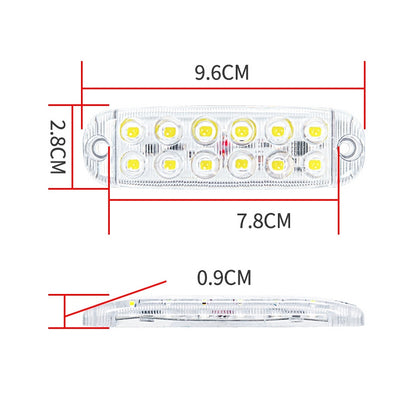 6pcs 12-Bead LED Flashing Warning Lights Motorcycle RV Signal Lights(Yellow Light) - Clearance Lights by buy2fix | Online Shopping UK | buy2fix