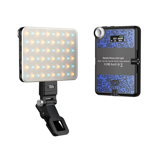 60 LEDs Rechargeable Clip Fill Light With Front & Back Clip Adjusted 3 Light Modes For Phone, Spec: B Type Blue - Selfie Light by buy2fix | Online Shopping UK | buy2fix