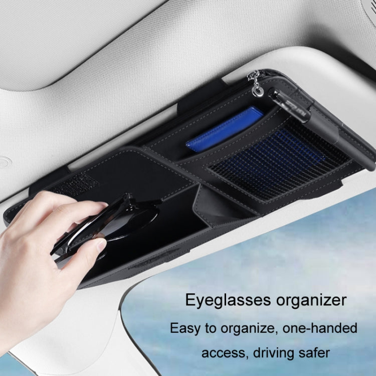 Multi-functional Car Sunshade Sunglasses ID Ticket Storage Bag Car Sun Visor Eyeglasses Case(Black) - Stowing Tidying by buy2fix | Online Shopping UK | buy2fix