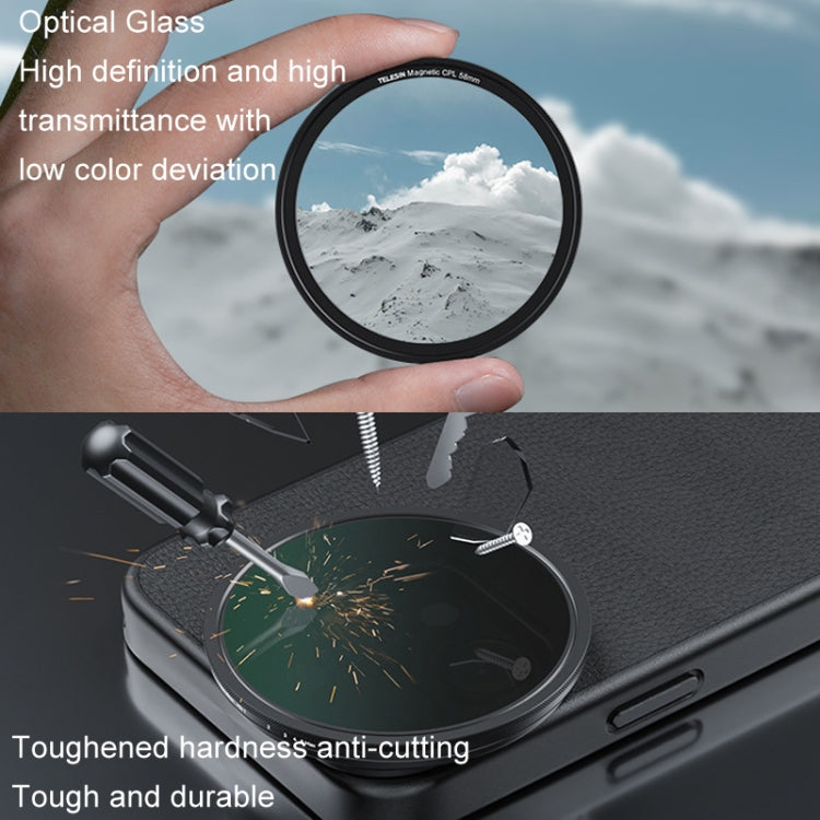 For iPhone 15 Pro / Pro Max TELESIN P10-FLT-01 Mobile Phone Photography Magnetic Filter, Style: CPL Polarizer - Others Lens by TELESIN | Online Shopping UK | buy2fix