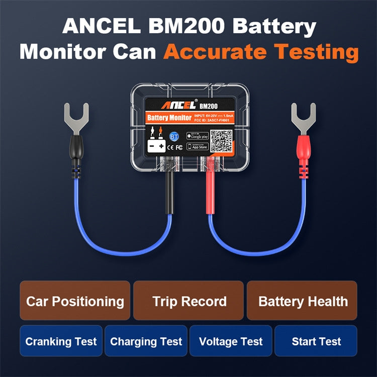 ANCEL BM200 12V Bluetooth 4.2 Car Battery Analysis and Detection Tool Battery Tester - Electronic Test by ANCEL | Online Shopping UK | buy2fix