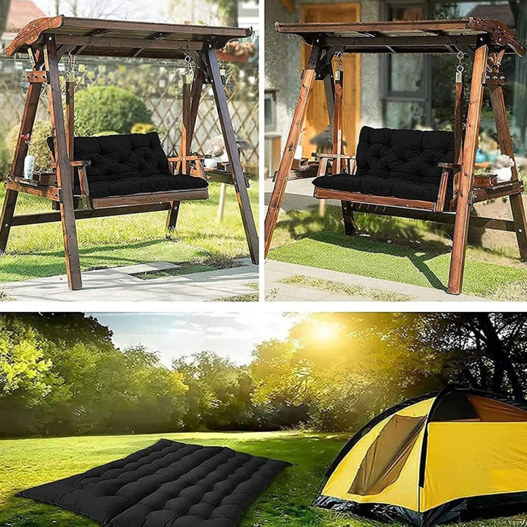 Outdoor Home Patio Soft Waterproof Sunscreen Bench Chair Cushion, Size: 120x100x10cm(Black) - Cushions & Pillows by buy2fix | Online Shopping UK | buy2fix