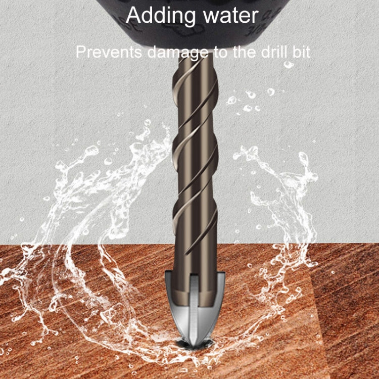 6mm Hexagonal Shank Spiral Flute Cross Alloy Drill Bits Glass Tile Four Edge Drivers - Drill & Drill Bits by buy2fix | Online Shopping UK | buy2fix