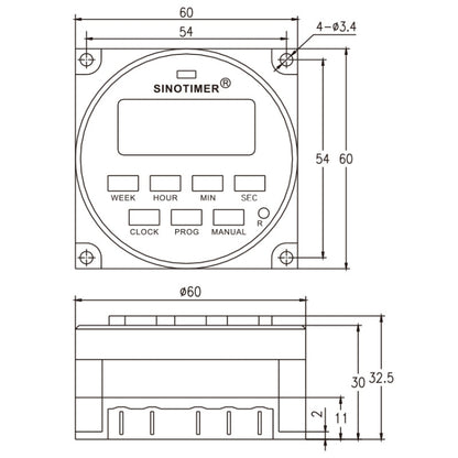 SINOTIMER TM618SH  1 Second Interval Digital LCD Timer Switch Programmable Time Relay 12V - Switch by SINOTIMER | Online Shopping UK | buy2fix