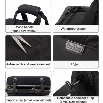 Cwatcun D109 Portable Casual Waterproof Multi-Function Camera Storage Photography Bag, Color: Medium Black - Strap Satchel by Cwatcun | Online Shopping UK | buy2fix