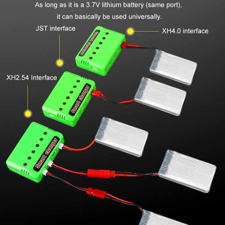 One To Six 3.7V Lithium Battery Drone USB Charger, Color: Green XH4.0 Port - Charger by buy2fix | Online Shopping UK | buy2fix