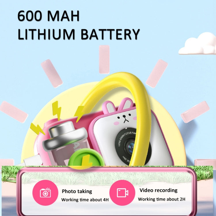 2.4 Inch IPS Screen 48MP Dual Lens Kids Digital Camera Mini Video Camera With 32G TF Card Pink Bunny - Children Cameras by buy2fix | Online Shopping UK | buy2fix