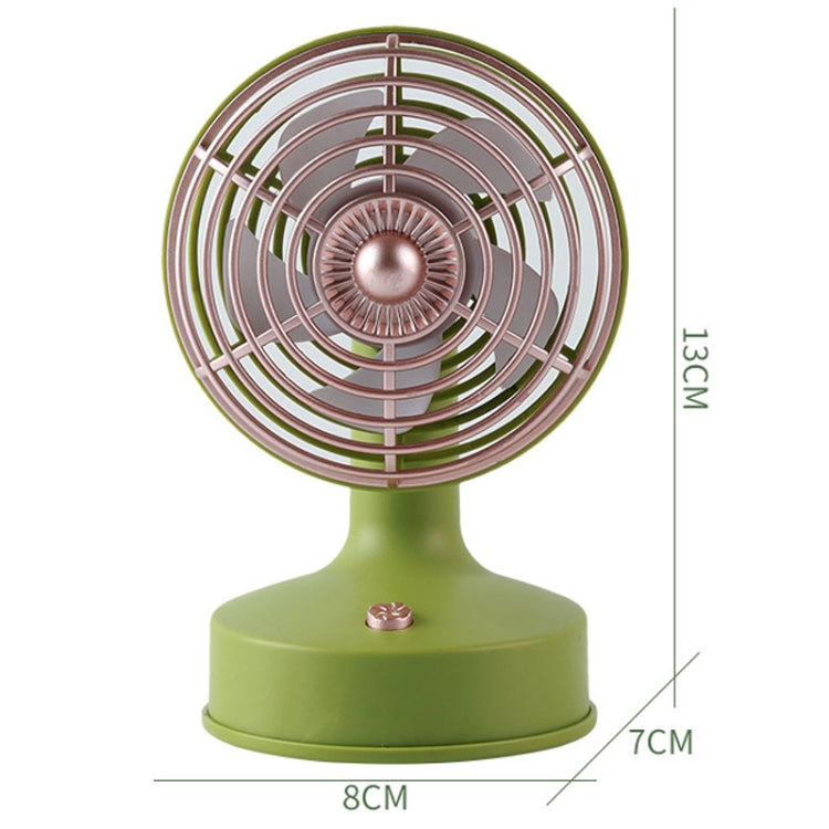 Retro Desktop USB Charging Small Fan 90 Degree Adjustable Angle Fan(Green) - Electric Fans by buy2fix | Online Shopping UK | buy2fix