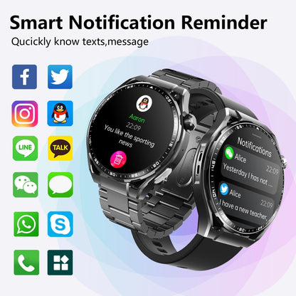 F200 Smart Health Watch ECG Electrocardiogram Blood Sugar Monitoring 1.55 Inch Round Screen, Color: Black Milan - Smart Watches by buy2fix | Online Shopping UK | buy2fix