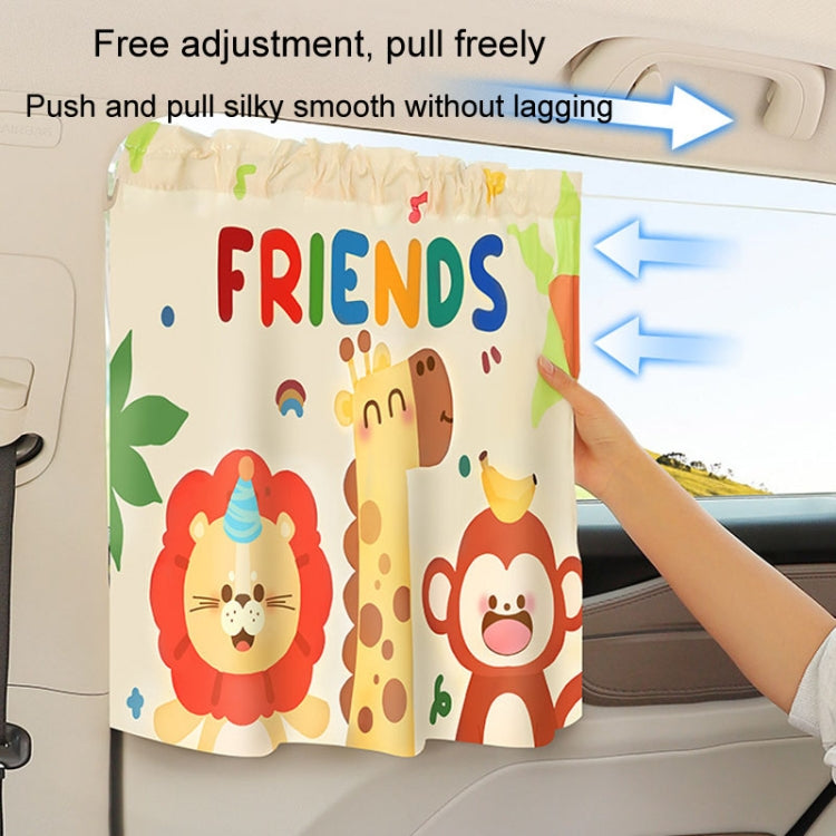 Suction Cup Car Sunshade Children Rear Side Window Insulation Sunscreen Cartoon Car Curtain, Style: Elephant Bear - Window Foils & Solar Protection by buy2fix | Online Shopping UK | buy2fix