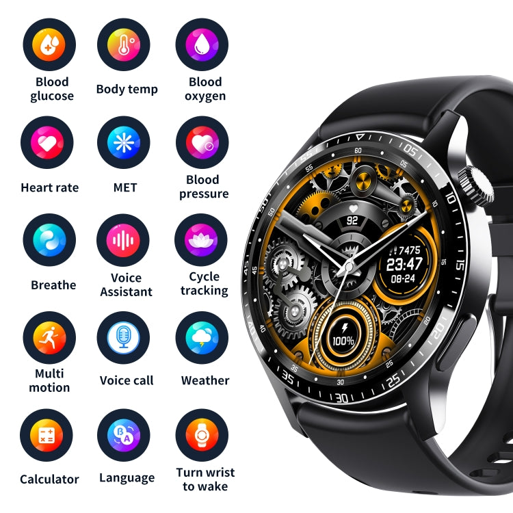 F207 Smart Watch 1.35-Inch Narrow Edge Screen Supports Bluetooth Calls / 24H Health Monitoring / 150+ Sports Modes, Color: Black Silicone - Smart Watches by buy2fix | Online Shopping UK | buy2fix