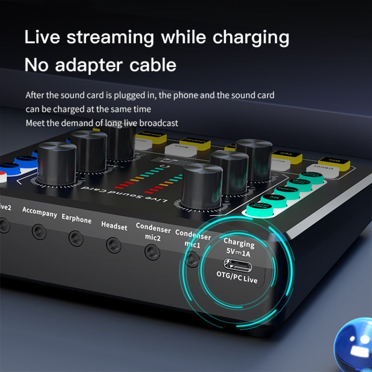 M8 Recording And Singing Live Bluetooth Sound Card Set, Color: White+Gold Cantilever - Live Sound Effects Processors by buy2fix | Online Shopping UK | buy2fix