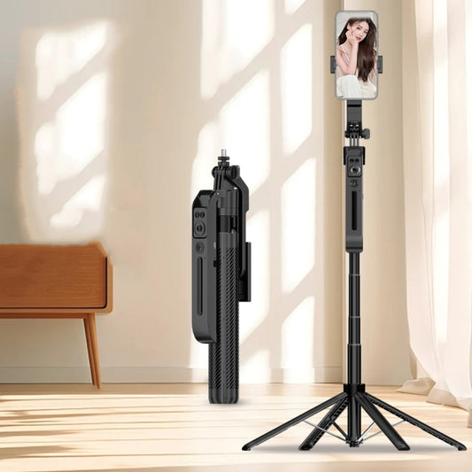 1.8m Smart Face Tracking Selfie Stick 4-axis Anti-shake Tripod with Remote Control Without Fill Light - Selfie Sticks by buy2fix | Online Shopping UK | buy2fix