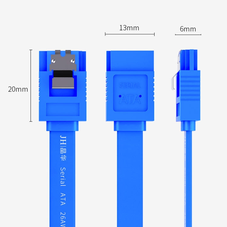 0.45m JINGHUA U510B High Speed SATA3.0 SSD Serial Cable(Blue Straight To Bend) - eSATA & SATA & IDE by JINGHUA | Online Shopping UK | buy2fix