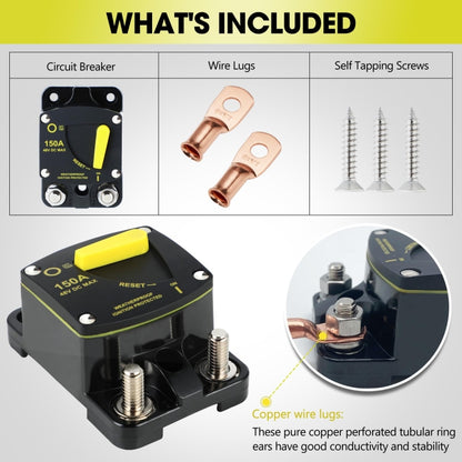 RV Yacht Manual Reset Ignition Protection Fuse Switch With Terminal Accessories, Current: 150A - Fuse by buy2fix | Online Shopping UK | buy2fix