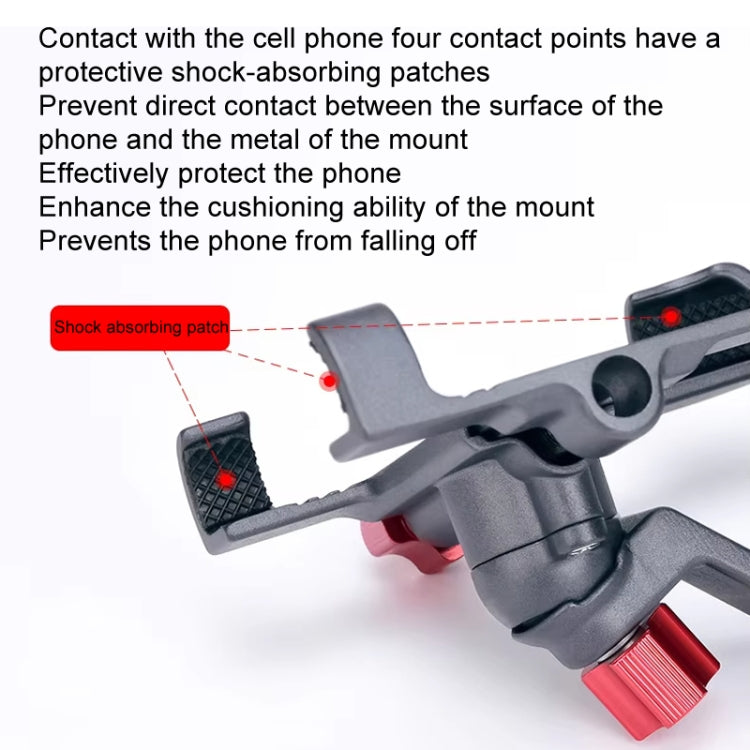 PROMEND Aluminum Alloy Cell Phone Holder Adjustable Angle Rotating Motorcycle Navigation Support, Style: SJJ-299E Rearview Mirror Silver - Holder by PROMEND | Online Shopping UK | buy2fix