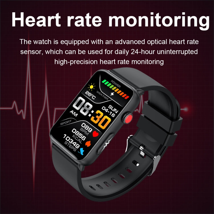 Smart Watch Ring ECG Temperature Heart Rate Blood Pressure Health Bluetooth Talking Watch, Color: Black Silicone - Smart Wristbands by buy2fix | Online Shopping UK | buy2fix