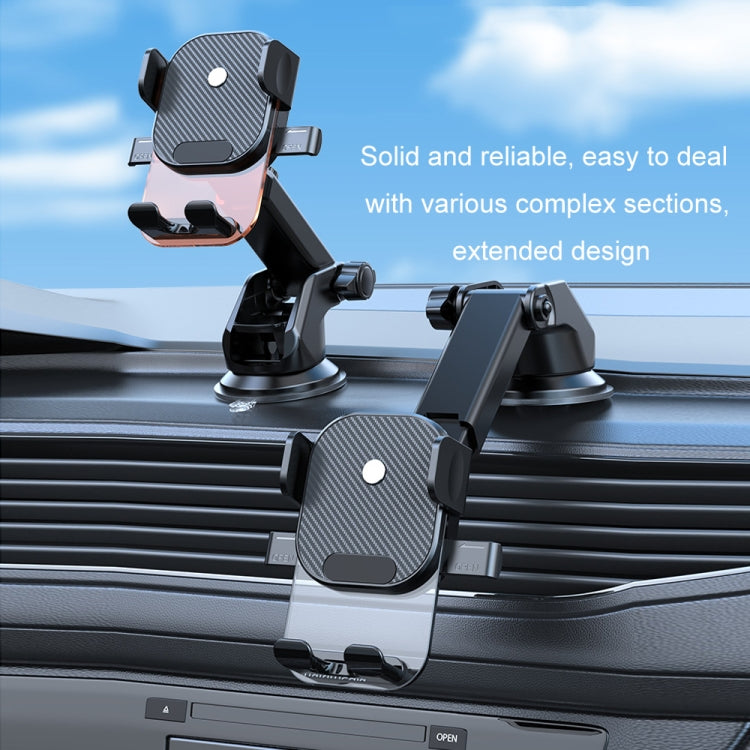 Car Suction Cup Dashboard Automatic Lock Mobile Phone Holder, Style: Black Air Outlet - Car Holders by buy2fix | Online Shopping UK | buy2fix