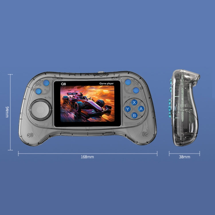 Q8 Handheld Game Console 3.0 Inch Screen Support TV Connection Built In 800 Games Singles Transparent Gray - Pocket Console by buy2fix | Online Shopping UK | buy2fix