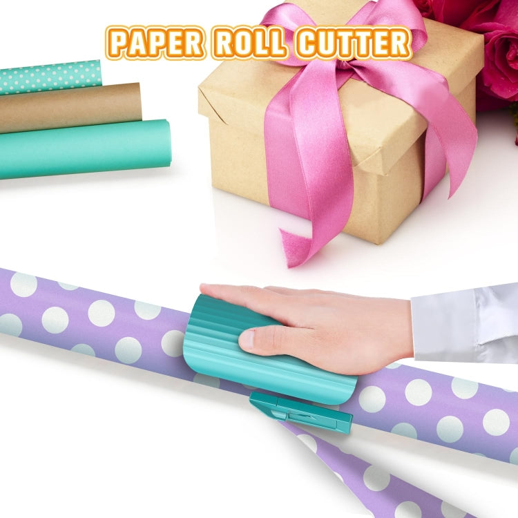 Wrapping Paper Cutter Rolled Paper Cutting Device For Holiday Wrapping Paper(Cyan) - Tools by buy2fix | Online Shopping UK | buy2fix