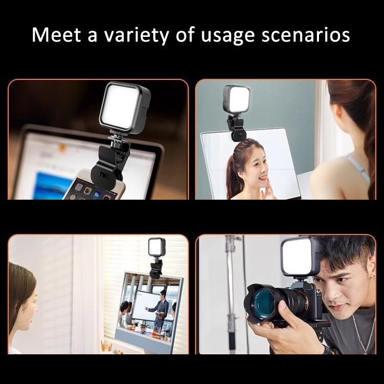 Clip Fill Light with PTZ Video Conference Mobile Phone Camera Photography Lamp, Spec: Battery Type White Light - Selfie Light by buy2fix | Online Shopping UK | buy2fix