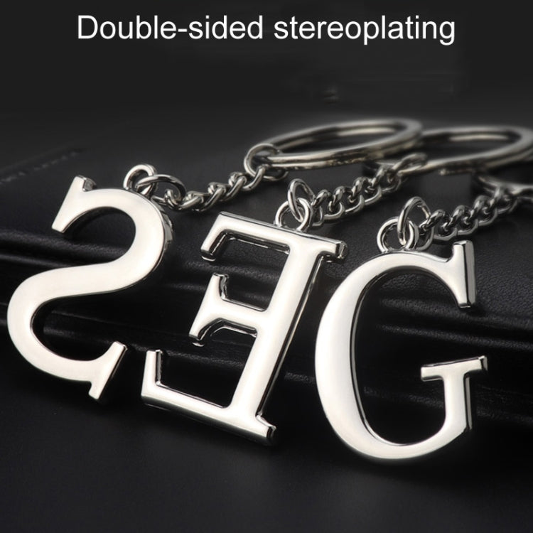 Double-Sided Three-Dimensional Plating Alphabet Keychain, Style: D - Key Rings by buy2fix | Online Shopping UK | buy2fix