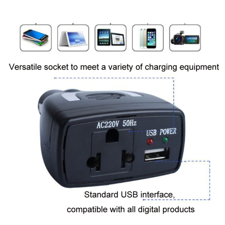 Meind 75W Mini Car Inverter Charger(12V To 110V) - Modified Square Wave by Meind | Online Shopping UK | buy2fix