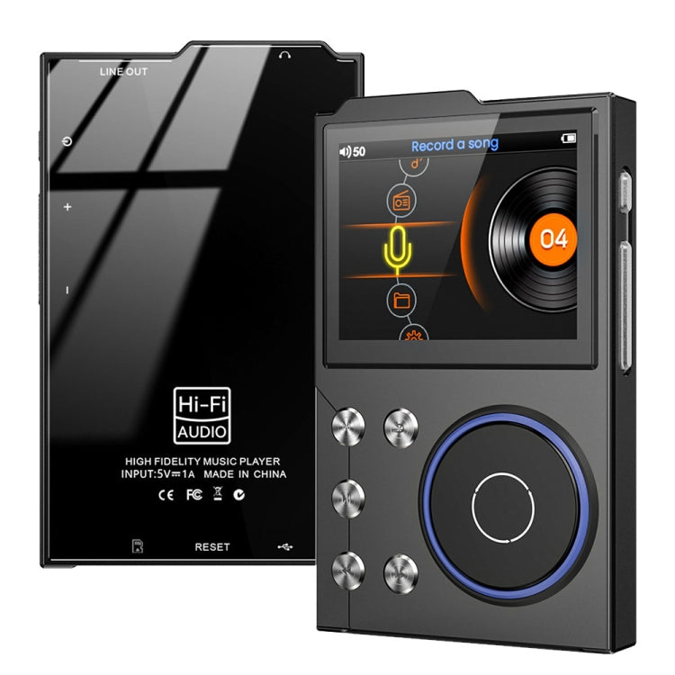 2.4 Inch HIFI Bluetooth Music Player DSD256 Mastering Sound Quality Walkman, Memory: 16GB+8GB(Black) - MP3 Player by buy2fix | Online Shopping UK | buy2fix