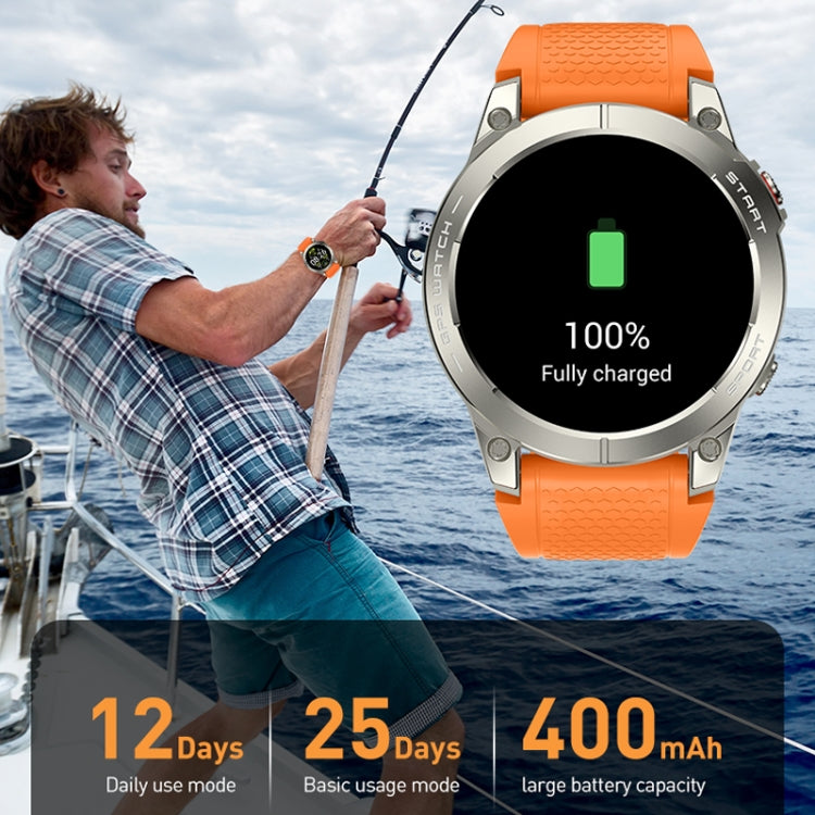 Outdoor Sports Smart Watch 1.43 Inch Ultra HD AMOLED Screen Bluetooth Talking Watch(Orange) - Smart Watches by buy2fix | Online Shopping UK | buy2fix