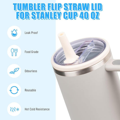 For Stanley 40oz Adventure Quencher Transparent Straw Lid Replacement Parts, Spec: White - Vacuum Thermoses & Cups by buy2fix | Online Shopping UK | buy2fix