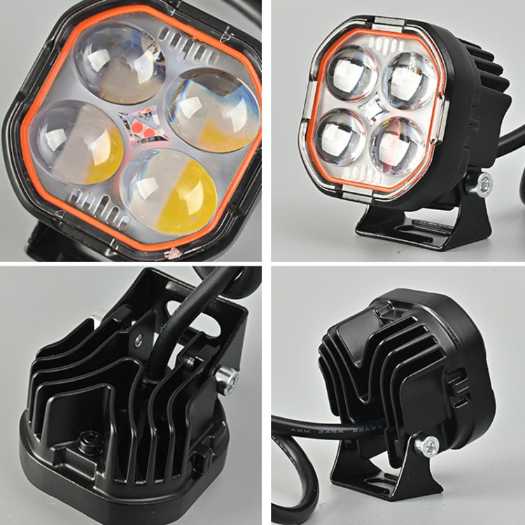 LED Motorcycle Spotlight With Red Devil Eye Spotlight High and Low Beam External Headlight - Headlights by buy2fix | Online Shopping UK | buy2fix