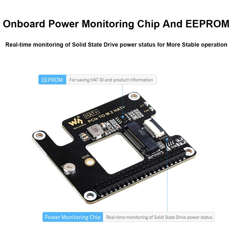 Waveshare For Raspberry Pi 5 PCIe To M.2 Adapter, NVMe Protocol M.2 SSD Basic Kit - Raspberry Pi Accessories by Waveshare | Online Shopping UK | buy2fix