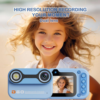 D60 3m Waterproof 2K HD 10X 2.4-inch Outdoor Photo Video Recording Children Mini Camera(Yellow) - Children Cameras by buy2fix | Online Shopping UK | buy2fix