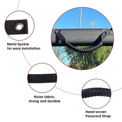 For Ford Bronco/Jeep Wrangler Roof Braided Parachute Rope Handrail(Black) - Auto Fastener & Clips by buy2fix | Online Shopping UK | buy2fix