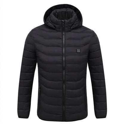 Winter Smart Electric Heating Hooded Jacket, Size:XXXXL(Black) - Down Jackets by buy2fix | Online Shopping UK | buy2fix