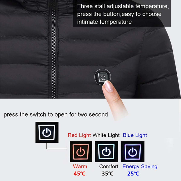 Winter Smart Electric Heating Hooded Jacket, Size:XXXXL(Black) - Down Jackets by buy2fix | Online Shopping UK | buy2fix