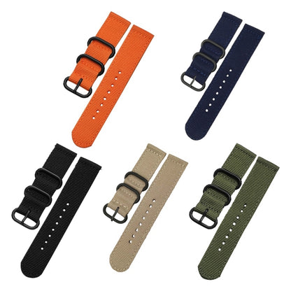 Washable Nylon Canvas Watchband, Band Width:20mm(Orange with Black Ring Buckle) - Watch Accessories & Parts by buy2fix | Online Shopping UK | buy2fix