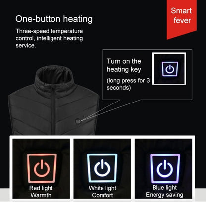 USB Security Smart Constant Temperature Fever Men Stand Collar Cotton Vest (Color:Red Size:M) - Down Jackets by buy2fix | Online Shopping UK | buy2fix