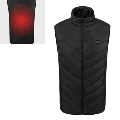 USB Security Smart Constant Temperature Fever Men Stand Collar Cotton Vest (Color:Black Size:XL) - Down Jackets by buy2fix | Online Shopping UK | buy2fix