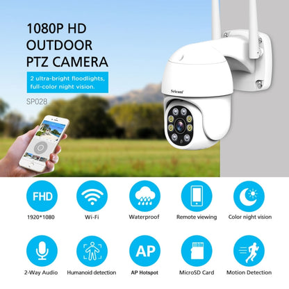 Sricam SP028 1080P HD Outdoor PTZ Camera, Support Two Way Audio / Motion Detection / Humanoid Detection / Color Night Vision / TF Card, US Plug - Security by Sricam | Online Shopping UK | buy2fix