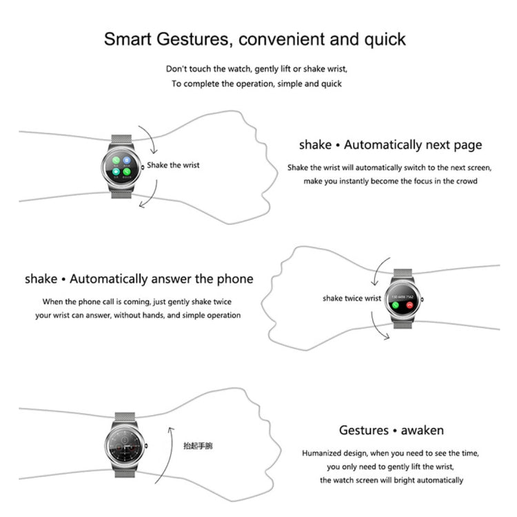 SMA-Round 1.28 inch Color Touch Screen Bluetooth Leather Strap Smart Watch, Waterproof, Support Voice Control / Heart Rate Monitor / Sleep Monitor / Bluetooth Camera, Compatible with Android and iOS System - Smart Wear by buy2fix | Online Shopping UK | buy2fix