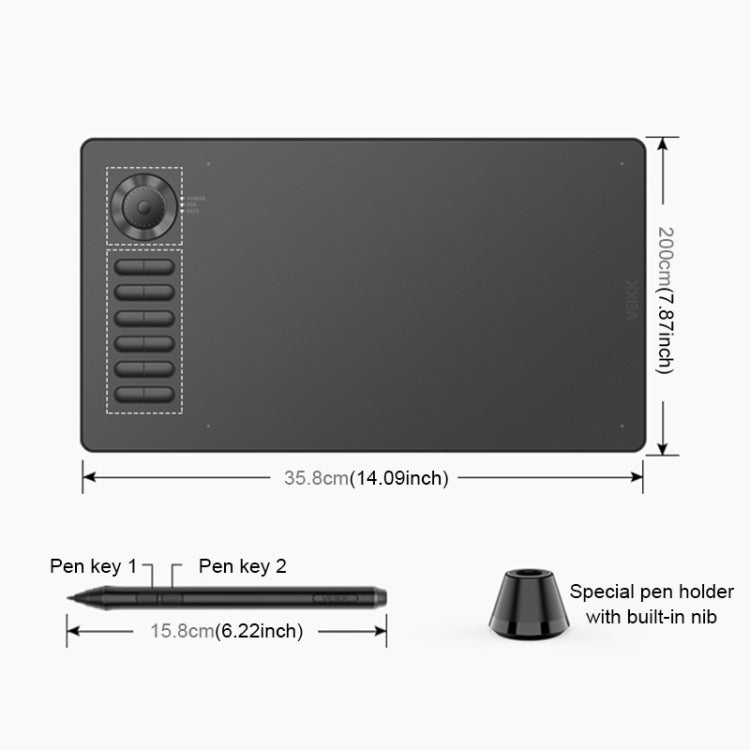 VEIKK A15PRO 10x6 inch 5080 LPI Type-C Interface Smart Touch Electronic Graphic Tablet (Grey) - Consumer Electronics by VEIKK | Online Shopping UK | buy2fix