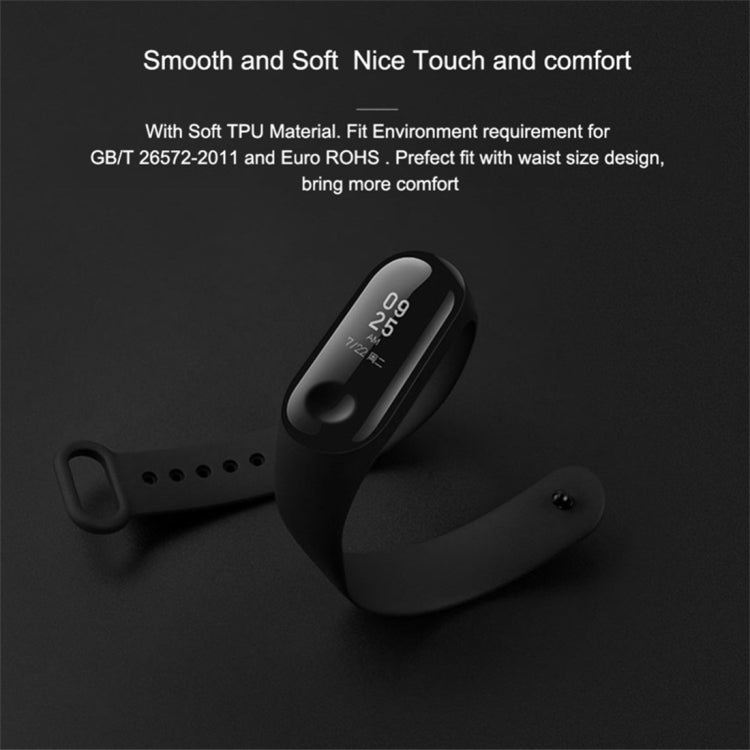 Pure Color Soft TPU  Watch Bands for Xiaomi Mi Band 4, Host Not Included(Black) - Smart Wear by buy2fix | Online Shopping UK | buy2fix