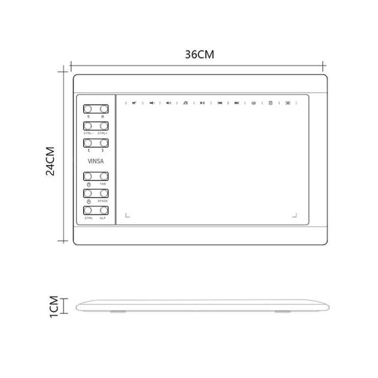 VINSA VIN1060PLUS 10x6 inch 8192 Levels Pressure Sensitivity Digital Drawing Board - Consumer Electronics by buy2fix | Online Shopping UK | buy2fix