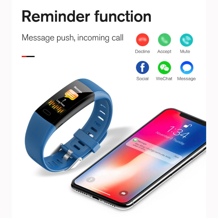 Y10 0.96 inch TFT Color Screen Smart Bracelet, Support Call Reminder/ Heart Rate Monitoring /Blood Pressure Monitoring/ Sleep Monitoring/Blood Oxygen Monitoring(Blue) - Smart Wear by buy2fix | Online Shopping UK | buy2fix