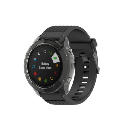 For Garmin Fenix 6X TPU Half Coverage Smart Watch Protevtice Case(Black) - Smart Wear by buy2fix | Online Shopping UK | buy2fix