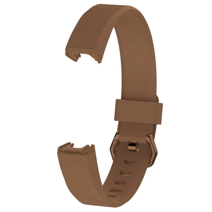 Solid Color Silicone Watch Band for FITBIT Alta / HR9, Size: S(Brown) - Smart Wear by buy2fix | Online Shopping UK | buy2fix